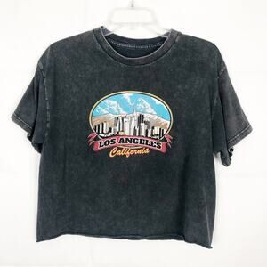 J. Galt Stonewash Crop Top Crew Neck Size Small